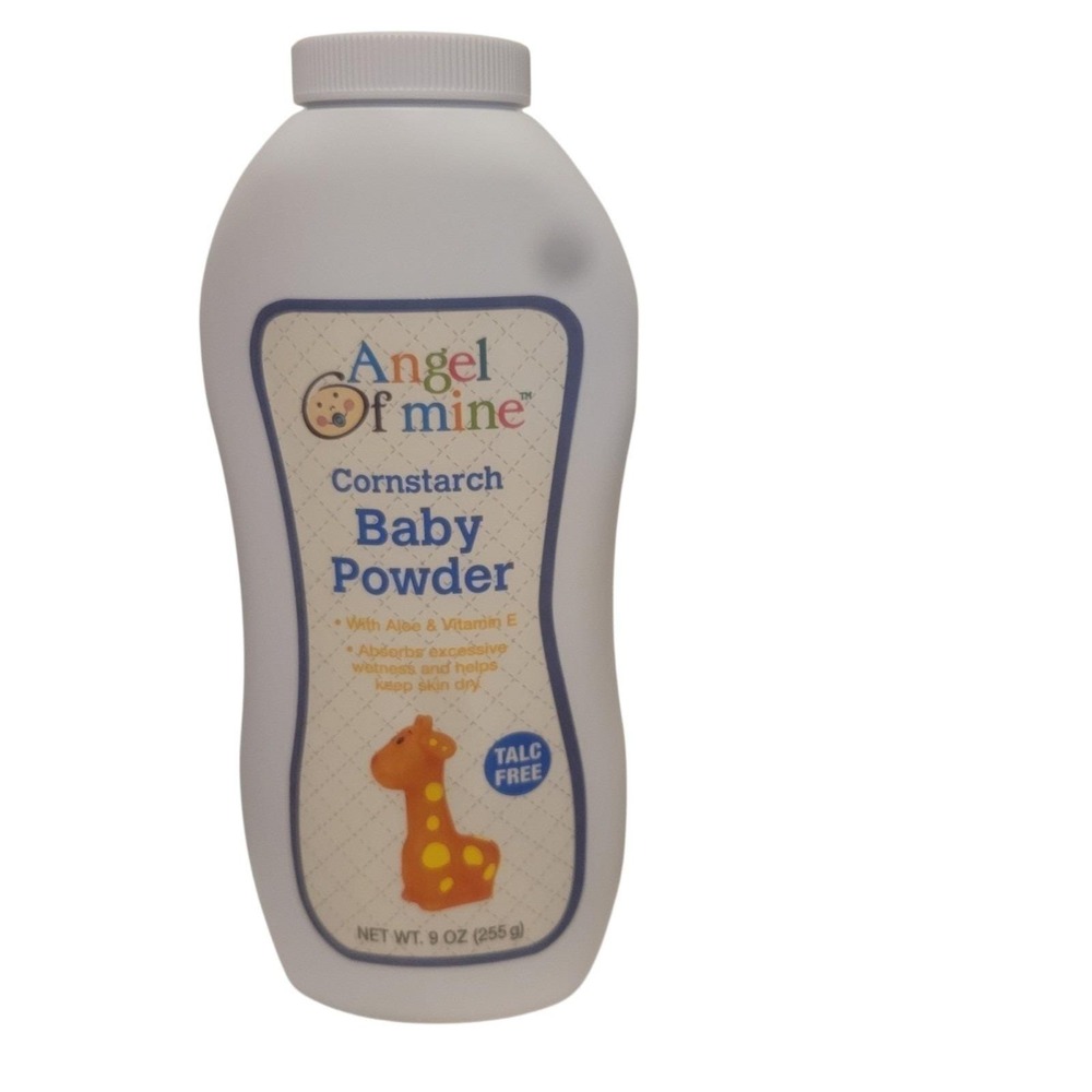 Angel of Mine Cornstarch Baby Powder 9oz Talc Free Made In USA NEW OLD STOCK AB6
